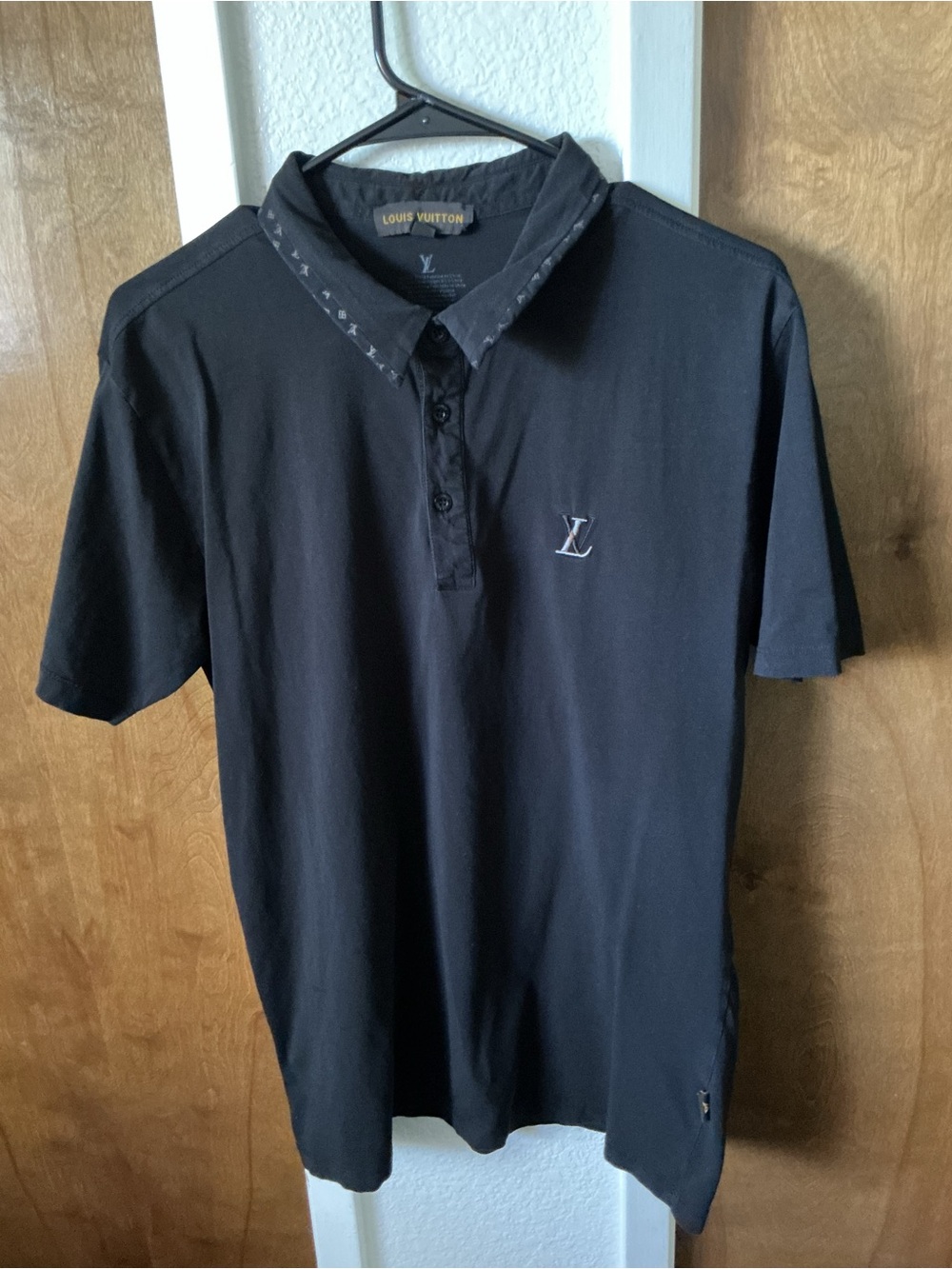 Louis Vuitton Men's Black Polo with Subtle LV Collar Trim